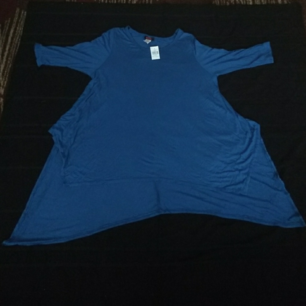 Blue high low shirt